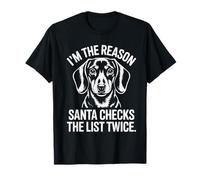 Funny Dachshund Shirt I'm The Reason Santa Checks List Twice T-Shirt