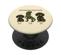 Funny Dachshund Weenie Evolution Dinosaur Mom Dad Kids PopSockets Adhesive PopGrip