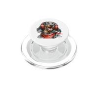 Funny Dachshund with Headphones Grooving to Music PopSockets PopGrip for MagSafe