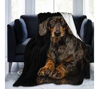Funny Dachshunds Scotland Dog Portrayal Fleece Blanket Lightweight Soft Cozy Flannel Throw Blanket Warm Home Decora All-Season Gift Idea Blankets 60"x50"
