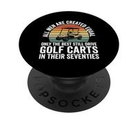 Funny Dad 70th Birthday Golf Cart Driver Fathers Day PopSockets Adhesive PopGrip