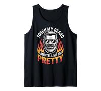 Funny Dad Barber Touch My Beard And Tell Me I’m Pretty Quote Tank Top