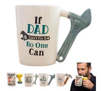 Funny Dad Coffee Mug with Tool Shaped Handle - If Daddy Can't Nobody Can Ceramic Cup, 14oz Unique Birthday Gifts, for Dad, Husband, Grandpa, Handyman from Daughter, Son | Christmas, Father's Day