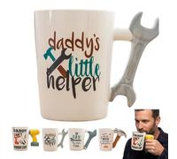 Funny Dad Coffee Mug with Tool Shaped Handle - If Daddy Can't Nobody Can Ceramic Cup, 14oz Unique Birthday Gifts, for Dad, Husband, Grandpa, Handyman from Daughter, Son | Christmas, Father's Day