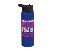 Funny Dad Daddy Grown Man Do What Daughter Wants Fathers Day Stainless Steel Insulated Water Bottle