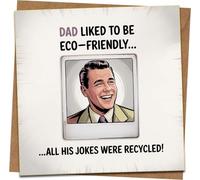 Funny Dad Eco-Friendly Recycled Jokes Greeting Card, 145 x 145 mm, Father’s Day Birthday Dad Joke Humor, Blank Inside, Kraft Envelope Included