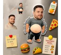 Funny Dad Gift Squeeze Belly Refrigerator Magnet, Personalized Father's Day Fridge Magnet, Cute Refrigerator Magnets with Squeezable 3D Soft Belly for Dad Husband Grandpa