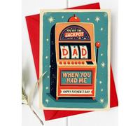 Funny Dad Jackpot Fathers Day Card, Retro, Slot Machine, Fruit Machine, Fun Vintage Style Father's Day Card for Dad from Son/Daughter