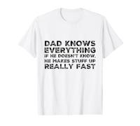 Funny Dad Knows Everything Fathers Day Dads Papa Birthday Value Graphic T-Shirt