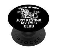 Funny Dad Proud Member Just Resting My Eyes Club Fathers Day PopSockets Adhesive PopGrip