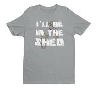Funny Dad T Shirt I'll Be in The Shed DIY Guy Grandad Novelty Gift Idea Fathers Silver Melange / 3XL