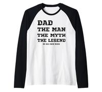 Funny Dad The Man The Myth The Legend in His Own Mind Humor Raglan Baseball Tee