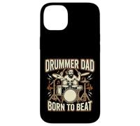 Funny Dad Vintage Papa Rock Metal Drums Beat Music Gift Case for iPhone 14 Plus