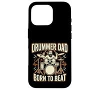 Funny Dad Vintage Papa Rock Metal Drums Beat Music Gift Case for iPhone 16 Pro