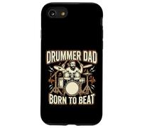 Funny Dad Vintage Papa Rock Metal Drums Beat Music Gift Case for iPhone SE (2020) / 7/8