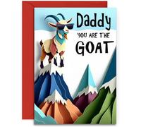 Funny Daddy Birthday Card - You are the GOAT - Fun Men's Happy Birthday card or Father Day Card for Daddy - A5 Size with Red Envelope