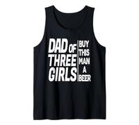 Funny Daddy - Dad Of Three Girls Father's Day From Daughter Tank Top
