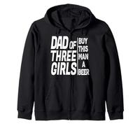 Funny Daddy - Dad Of Three Girls Father's Day From Daughter Zip Hoodie