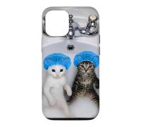 Funny Dancing Cats in Shower Caps Cute Kitties Case for iPhone 12/12 Pro