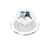 Funny Dancing Cats in Shower Caps Cute Kitties PopSockets PopGrip for MagSafe