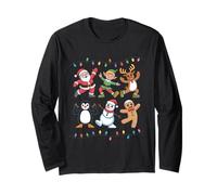 Funny Dancing Santa Elf Reindeer Penguin Long Sleeve T-Shirt