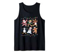 Funny Dancing Santa Elf Reindeer Penguin Tank Top