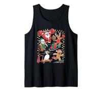 Funny Dancing Santa Elf Reindeer Penguin Tank Top