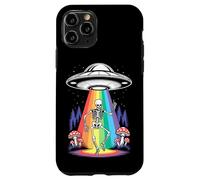 Funny Dancing Skeleton Alien Abductions Retro UFO Forest Art Case for iPhone 11 Pro