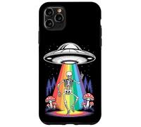 Funny Dancing Skeleton Alien Abductions Retro UFO Forest Art Case for iPhone 11 Pro Max