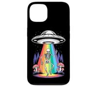 Funny Dancing Skeleton Alien Abductions Retro UFO Forest Art Case for iPhone 13
