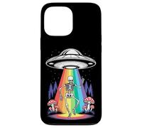 Funny Dancing Skeleton Alien Abductions Retro UFO Forest Art Case for iPhone 13 Pro Max