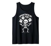 Funny Dancing Skeleton Juggling Ghosts Halloween Tank Top