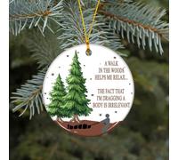 Funny Dark Humor Christmas Ornament - A Walk in The Woods Helps Me Relax - Hilarious Gag Gift for Adults, Sarcastic Tree Decoration, Unique Holiday Décor for Friends or Coworkers (HC-37)