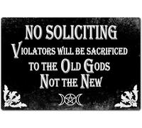 Funny Dark Humor No Soliciting Metal Sign Gothic Decor for Kitchen, Home, House, Office Aluminum Sign 8x12 Inch