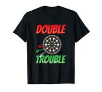 Funny Dart Gift Dartboard Double Trouble Dart Saying T-Shirt