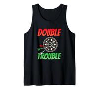 Funny Dart Gift Dartboard Double Trouble Dart Saying Tank Top
