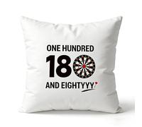 Funny Darts Gifts for Men - Personalised "180" Print Pillow Case Funny Gift for Dart Lovers & Pub| 45x45cm Cushion Case Decor, Dart Accessories | Ideal Father’s Day/Birthday Present from Wife & Kids