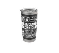 Funny Data Center Technician Sarcastic IT Warning Label Stainless Steel Insulated Tumbler