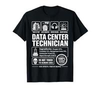 Funny Data Center Technician Sarcastic IT Warning Label T-Shirt