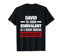 Funny David Saying Human Hangover David Name Value Graphic T-Shirt, Men, Black, XL