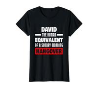 Funny David Saying Human Hangover David Name Value Graphic T-Shirt, Women, Black, S