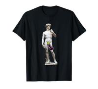 Funny David Statue Michelangelo Eggplant Art Humor Parody T-Shirt