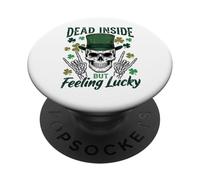 Funny Dead Inside Irish Skull Shamrock PopSockets Adhesive PopGrip