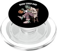 Funny Dead Tired Dad Halloween father zombie Coffee PopSockets PopGrip for MagSafe