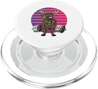 Funny Deadlift Moose Weightlifting Gym Humor wild animals PopSockets PopGrip for MagSafe