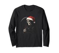 Funny Deadly Christmas Look with This Grim Reaper Costume Long Sleeve T-Shirt