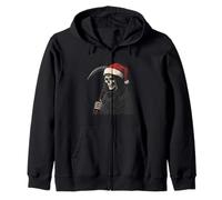 Funny Deadly Christmas Look with this Grim Reaper Costume Zip Hoodie