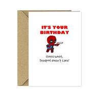 Funny Deadpool Birthday Card - Mr Pool Doesn't Care That it is Your Birthday