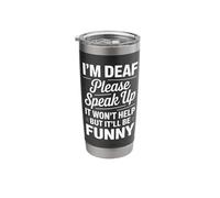 Funny Deaf Community Speak Up ASL Stainless Steel Insulated Tumbler