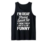 Funny Deaf Community Speak Up ASL Tank Top